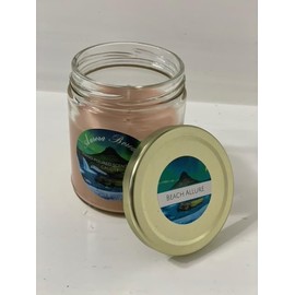 Beach Allure Hand Poured Scented Soy Candle/Certified Clean Scent/ 35-40 hr Burn time