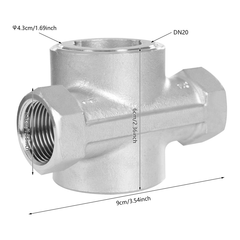 3/4" NPT Stainless Steel Water Flow Indicator, 362Psi 2.5MPa w/