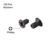 sourcing map M3 x 5mm Phillips Screw Fastener Black for