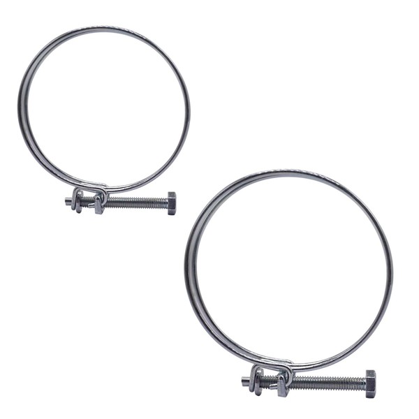 SKIR'CO (2 pcs) Adjustable Double Wire Hose Clamps 60-65 mm,