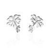 Charmed Four Heart Leaf Clover .925 Sterling Silver Stud Earrings,