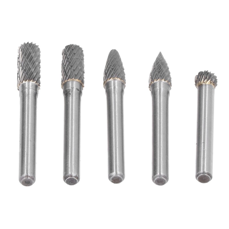 5Pcs Rotary File Bit 2 Pattern Woodworking Grinding Head Drill