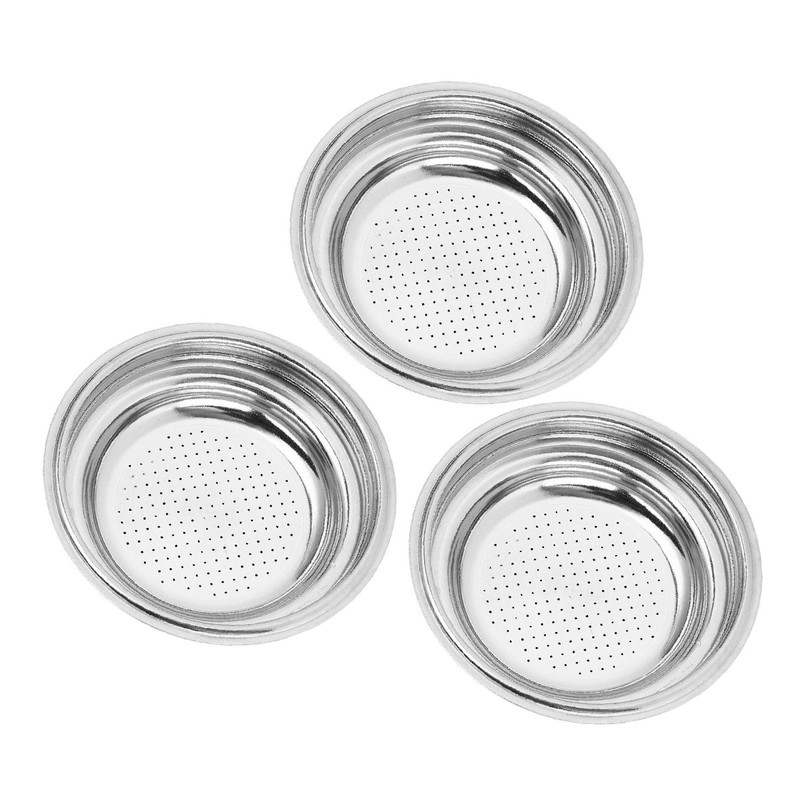 3pcs Stainless Steel Coffee Filter 51mm Pressurized Filter Basket Reusable