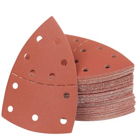 PMIQSA 100PCS 180 Grits Sanding Pads Mouse Sander Pads 11 Hole Sanding Sheets Hook Sandpaper Sheets for Multitool Detail Sander Paper