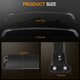 FINDAUTO 2pcs Black Crossbars fit for 2014 2015 2016 2017 2018 2019 for Toyota for Highlander Sport Utility 4-Door OE Style Top Rail Roof Rack Aero Aluminum Cross Bars Luggage Rack Rail