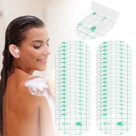 60 Pieces Ear Covers for Shower, Waterproof Ear Stickers Ear Covers for Swimming Shower Ear Protectors with Waterproof Cotton Ear Plugs for Shower Surfing Snorkeling and Other Water Sports
