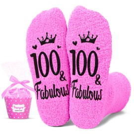 HAPPYPOP 100th Birthday Gifts ideas for Women - Socks for 100 Year Old Elderly Lady, Best Gifts for Women in Their 100s