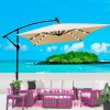 Rectangle 2x3M Outdoor Solar Powered LED Lighted Patio Umbrella Waterproof