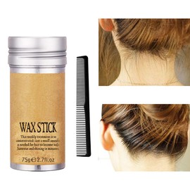 Hair Wax Stick, Wax Stick for Hair, Wax Stick Hair, Hair Wax Stick Women, Hair Wax Pen, Hair Styling Stick, Hair Pomade Stick for Professional Salon and Home Use, with a Black Comb, 75 g