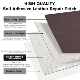 NXTOV Leather Repair Patches 9.84"×11.81", Self-Adhesive Leather Repair Tape for Couches,ar Seats,Handbags,Jackets,Leather Goods