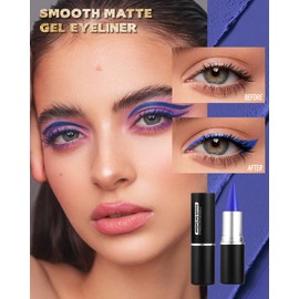 Eyeliner Waterproof Blue, Matte Smooth Eyeliner Pencils, Quick-Drying, Smudge-Resistant, Cream Gel Eyeliner Pen, Durable, Highly Pigmented Eyeliner Eyeshadow Face Paint Stick Makeup Gifts for Women 08