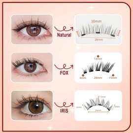 Meylora Magnetic Lashes,Meylora Magnetic Eyelashes with Applicator Reusable Eyelashes Magnet without Eyeliner Natural Look No Glue or Liner Needed(Natural+Natural)