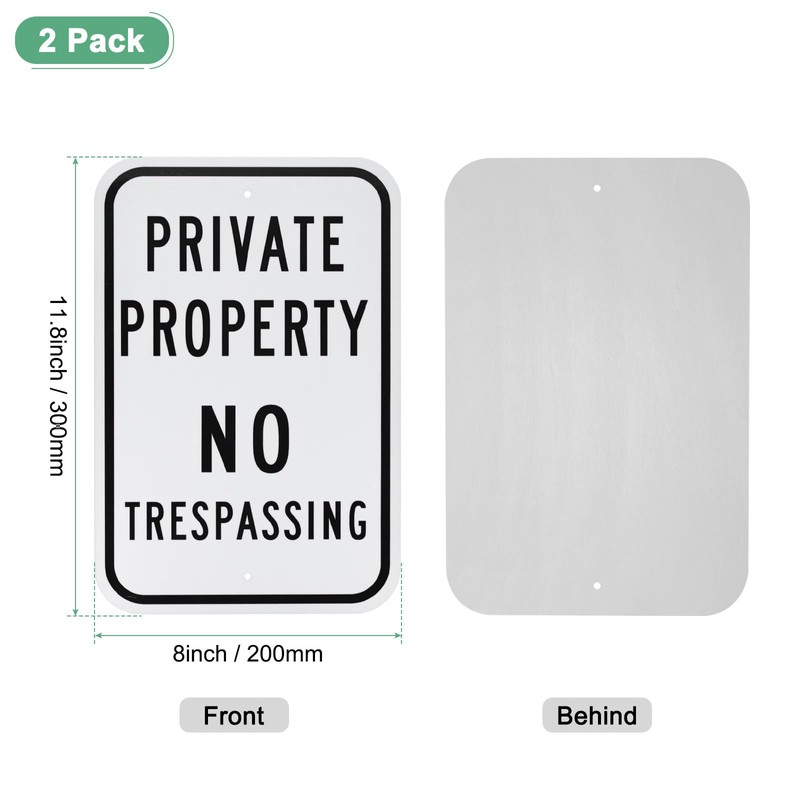 M METERXITY 2-Pack Private Property - No Trespassing Sign, 12