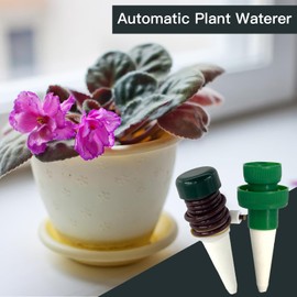 Automatic Plant Watering Stakes – Self-Watering Devices for Indoor Outdoor Plants, 4 Bottle Cap Drippers and 4 Tube Drippers with Tubes