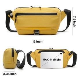 BG FUTURE AESTHETICS Waterproof Bum Bag Men's Sling Bag Crossbody Bag Space Saving Lightweight Everyday Travel Outdoor Sports, yellow, Contemporary