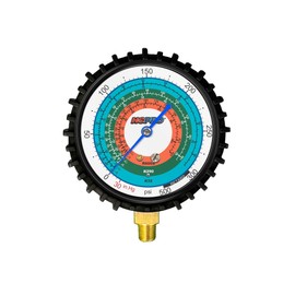 HCPRO G80L32 Low Side Replacement Gauge R32, R290, R600 (Hydrocarbons) °F/°C 30in.Hg to 500 PSI, 3-1/8 Inch Gauge (Low)