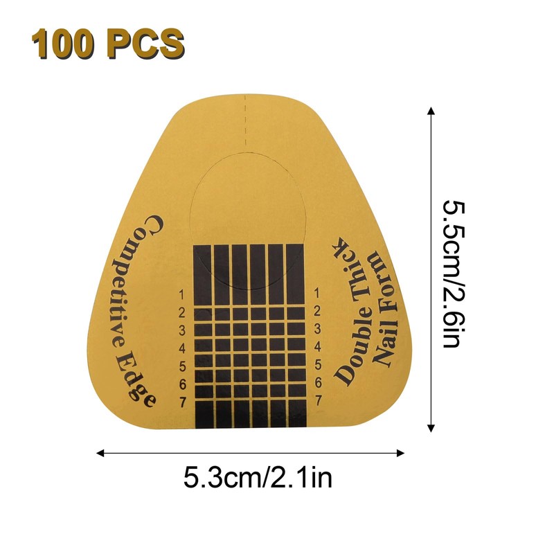 100 Pcs Nail Forms for Acrylic, Gold Horseshoe Nail Extension