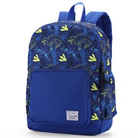VASCHY Toddler Kids Backpacks, Cute Lightweight School Bag Water Resistant Preschool Backpack for Boys and Girls with Chest Strap Navy Dinos