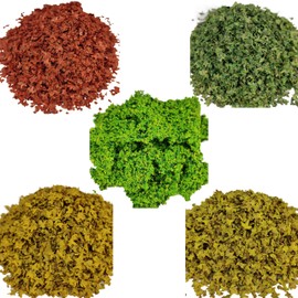 gdeplok Realistic Miniature Leaves & Bushes Kit Artificial Foliage for Model Railroad Scenery, Fairy Gardens, Architectural Dioramas, Village Layouts & Miniature Landscaping