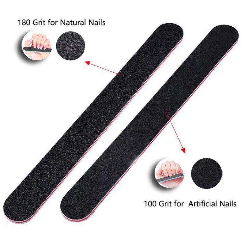 Nail File 21ct 100/180 Grit Emery Board Filer for Acrylic/Natural