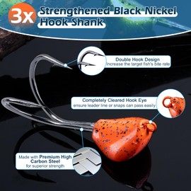 GotureSheepshead Jig Head with Double 3X Nickel Hook Shank Include Box, 8 Pcs Lead Standup Style Jigheads, Multicolor Power Coat 1oz Bottom Sweeper Jig for Saltwater Sheepshead Tautog