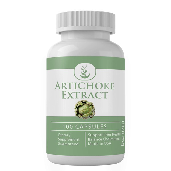 Artichoke Extract, 100 Capsules, 1020 mg Serving, 100% Pure, Natural Health Supplement in Easy-to-Swallow Capsules, Non-GMO, Made in USA, Satisfaction Guaranteed
