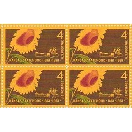 1961 Kansas Statehood Block of 4 4c Postage, Sc# 1183, MNH, OG