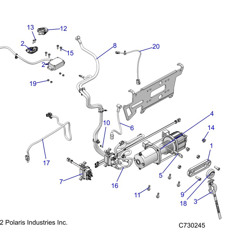 Polaris Ranger Contactor to Winch Cable, Genuine OEM Part 4015044,