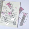 2025 Pink Bow Bookmark for Women, Stainless Steel Bookmark with