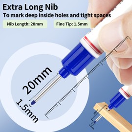 Mkobon 15 Pcs Long Nib Marker Pens with 20 mm Long Head Nose Tip, Colorful