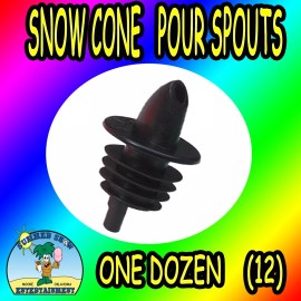 Summer Snow Entertainment Shaved Ice/Snow Cone Bottle Pour Liquor Spout Dozen (Black) Concession Supllies