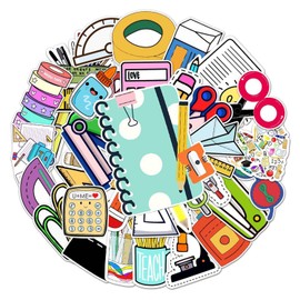 100 Sheets Creative Stationery Stickers, Window Stickers for Back to School, Stickers for First Day of School, School Cone Decoration for Boys, Stickers for First Day of School