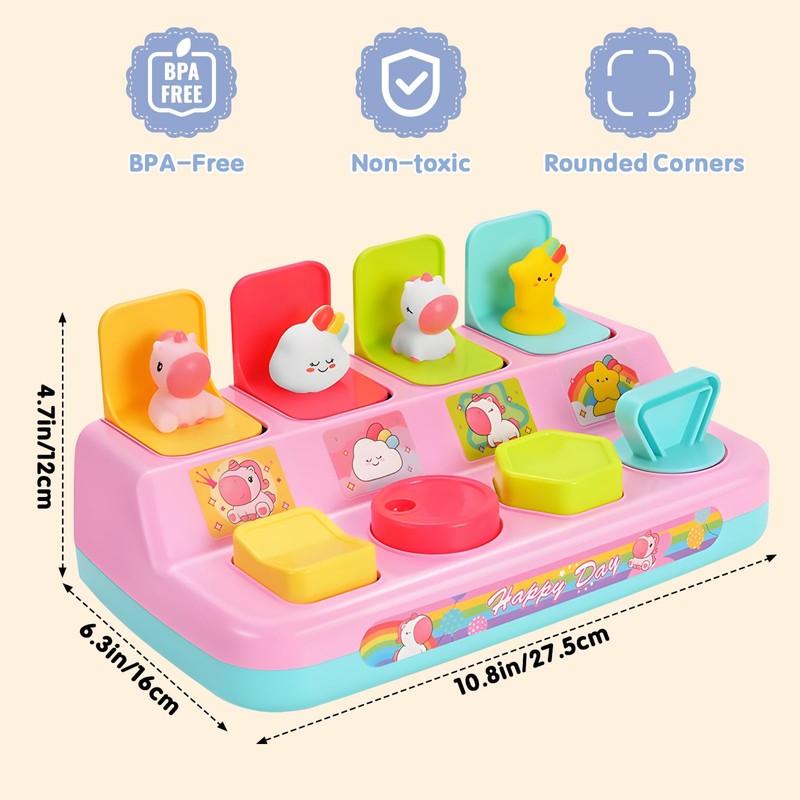 ZCOINS Montessori Unicorn Large Interactive Pop Up Toys for Girls