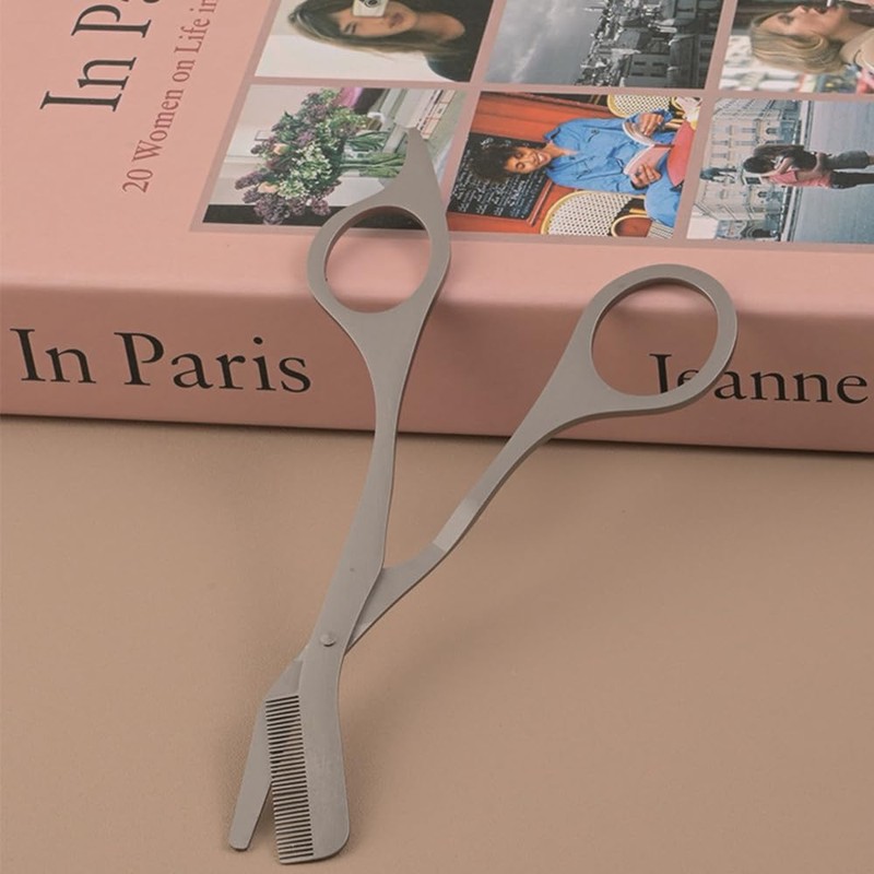 Selinear Eyebrow Scissors with Comb, Stainless Steel, Convenient to Prevent