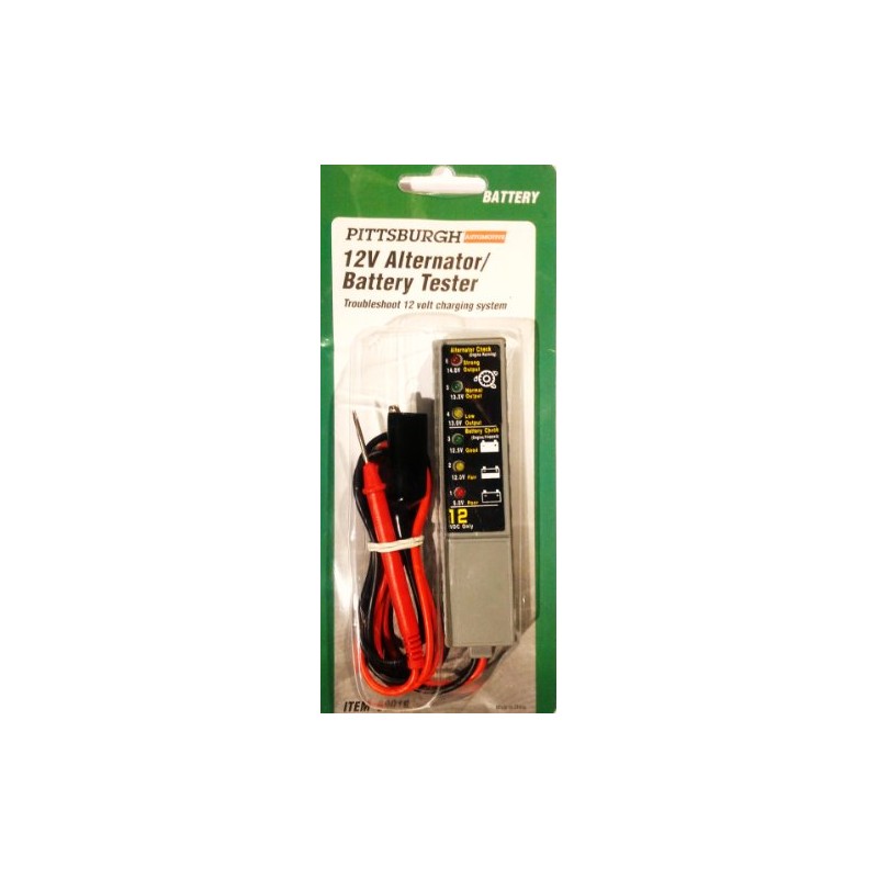 Alternator Battery Tester with Red, Green, Yellow LED Lamps