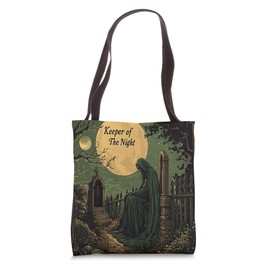 Dark Keeper of The Night Groundskeeper Gravedigger Rock Art Tote Bag