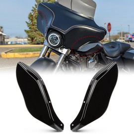 Side Fairing Air Deflectors - PSLER Motorcycle Fairing Wings Windshield Fairing Air Deflectors for Street Glide Electra Glide Tri Glide 1997-2013, Black