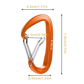 B-Mardi Lightweight Heavy Duty Locking Carabiner Clips-12kN (2697 lbs) caribiniers for Hammocks,Keychain & Utility