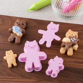 Kai Corporation DL7254 Cookie Cutter, Cat Cookie Cutter, Pink, Baking
