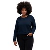 Ulla Popken Women's Cropped Sweatshirt, navy