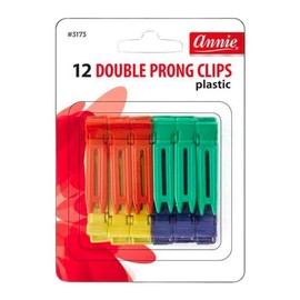 Annie Double Prong Clips #3173 - 12 Count (Pack of 1) - Multicolor - Adults