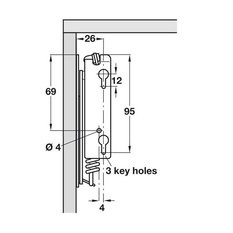 Sprung Swing Up Flap Hinge Set 2 x 180N Zinc