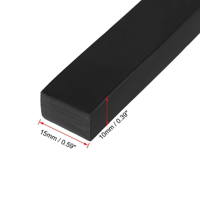 sourcing map Solid Rectangle Rubber Seal Strip 15mm Wide 10mm
