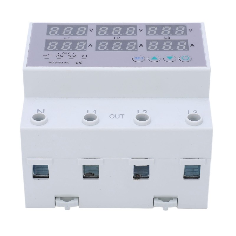 3-Phase Voltage Monitoring Sequence Relay, Digital Voltmeter Ammeter Power Meter