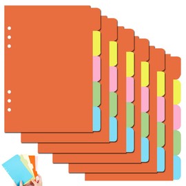 6 Pack Dividers 6 Holes A5 Index Paper Dividers 30 Sheets Coloured Blank Dividers for A5 Notebook Dividers Ring Binder Inserts
