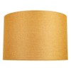 Contemporary and Sleek 12 Inch Ochre Linen Fabric Drum Lamp