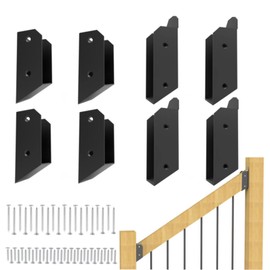 2 Pair 30°Stairs Railing Stainless Steel Deck Bracket Connector for 2"X4" (Actual 1.5"X3.5") Railing Wood Posts for Deck Handrails,Railing Stairs,Fences