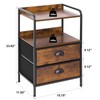 Night Stand with 2 Fabric Drawer and Sturdy Metal Frame,