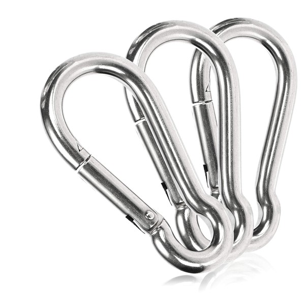 com-four® 3 x Carabiner Small - Premium Carabiner Hooks Made