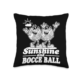 Boccie Ball Set Bocce Ball Accessories Clothing Sunshine Ball with Jack Bocci Game Bocce Throw Pillow, 16x16, Multicolor